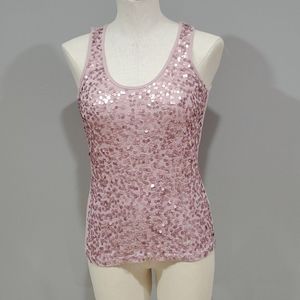 Pink sequin tank top